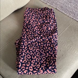 Pink and navy cheetah pants